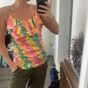 Britt ryan silk ruffle tank